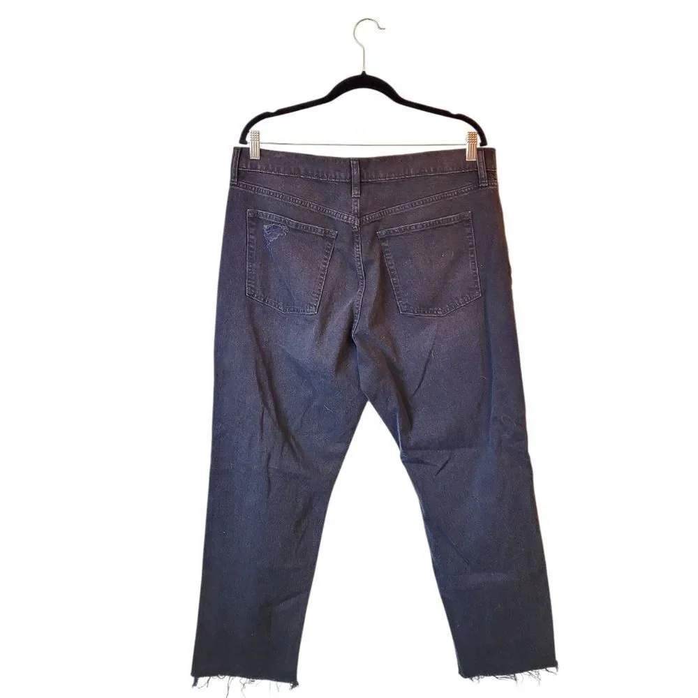 Gap Women's Black Denim Cheeky Straight High Rise Jeans Size 33/16